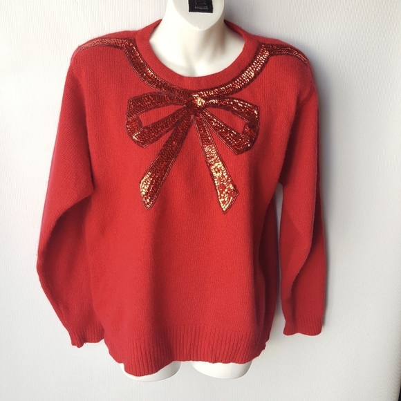 Diversity Christmas Sweater Red Bow Size L(16-18) - Picture 5 of 7